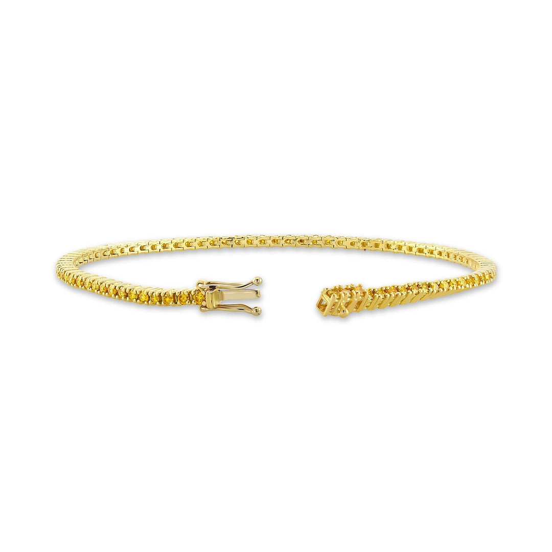 Leibish [FANTASY] Fancy Vivid Orange Yellow Round Brillant Bracelet