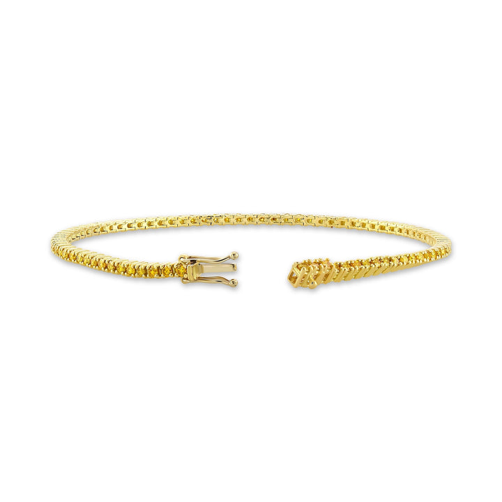 Leibish [FANTASY] Fancy Vivid Orange Yellow Round Brillant Bracelet