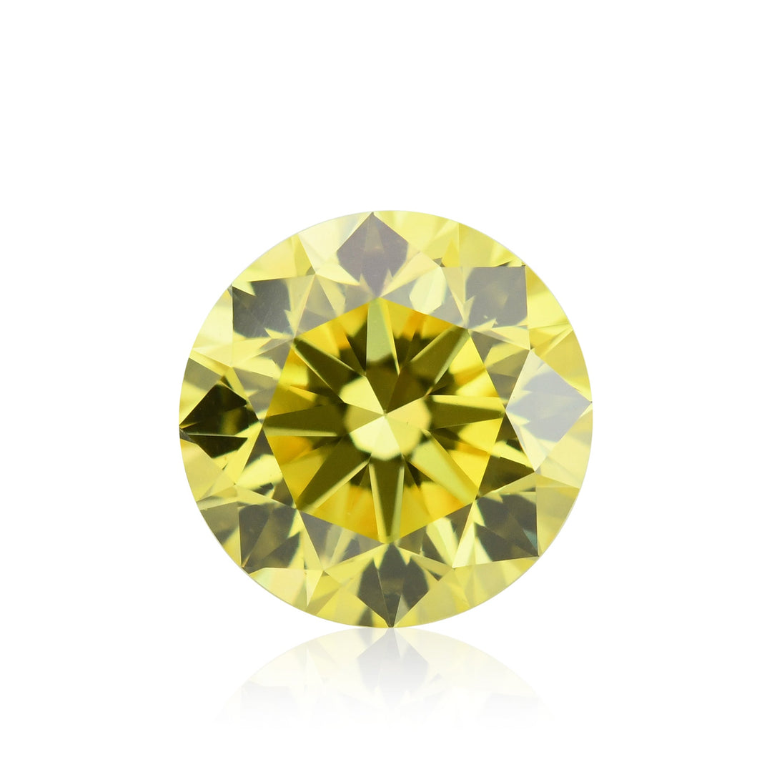 0.47 Carat Fancy Vivid Yellow Round Brilliant Diamond VS2 GIA