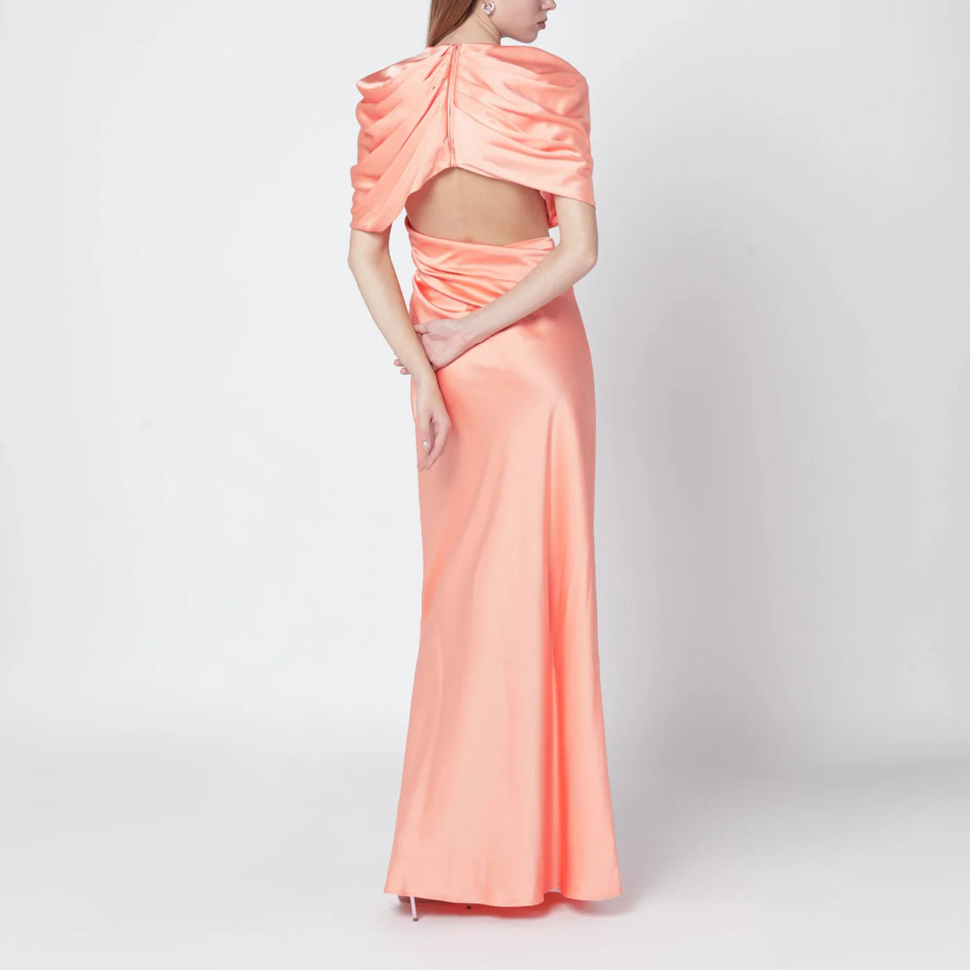 Stella McCartney - Pink shiny satin maxi dress
