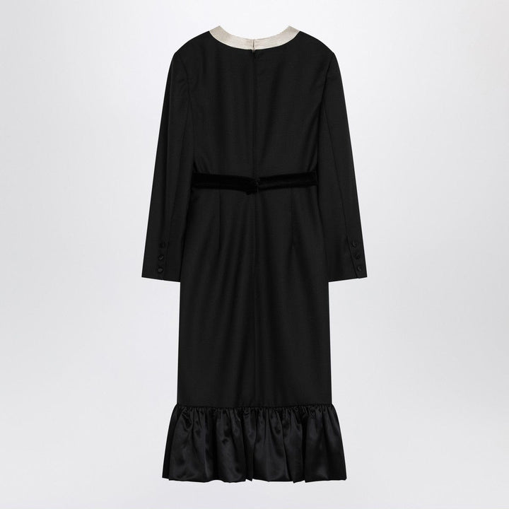Dresses 42 Valentino Black midi wool dress with bows Brand