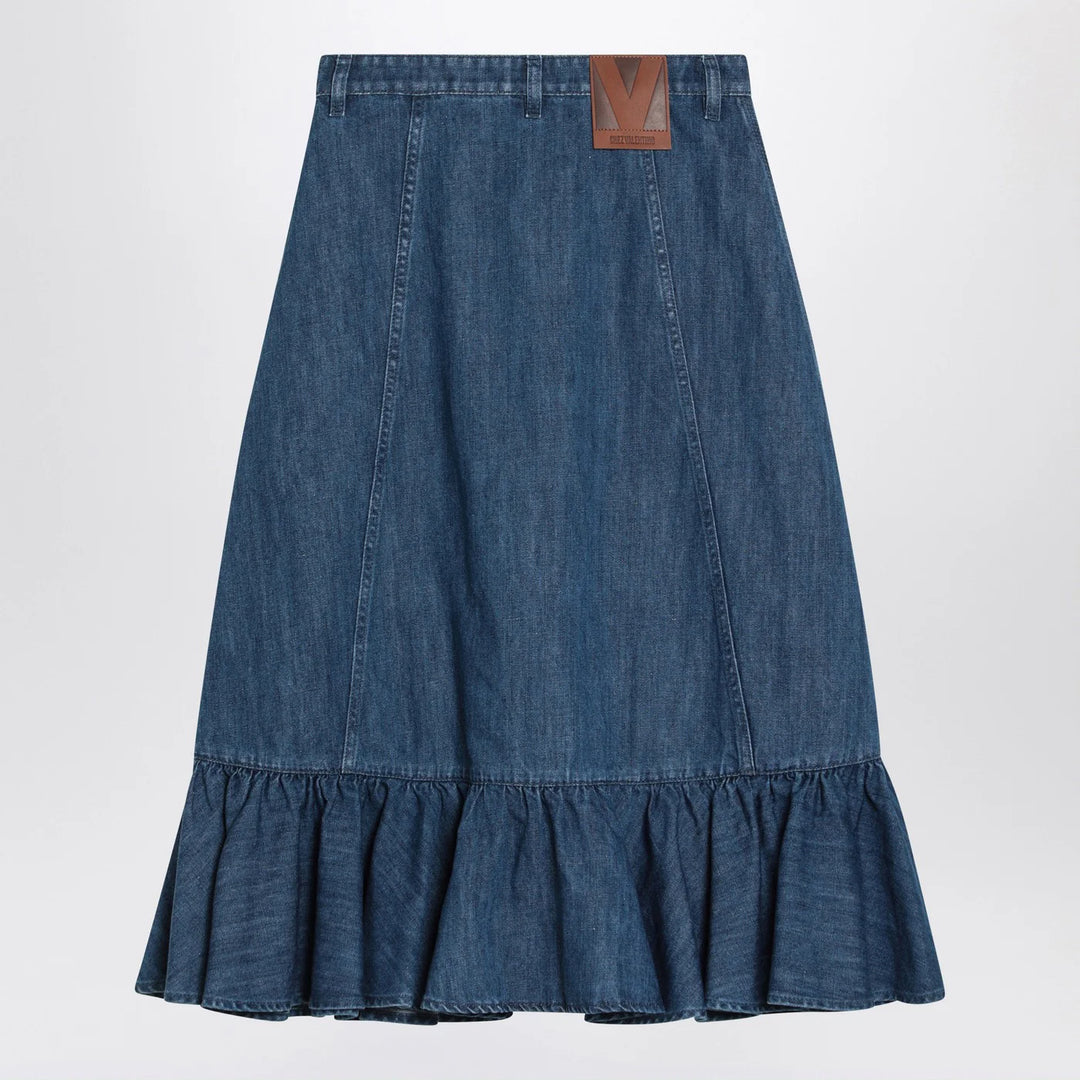 Valentino - Blue denim midi skirt