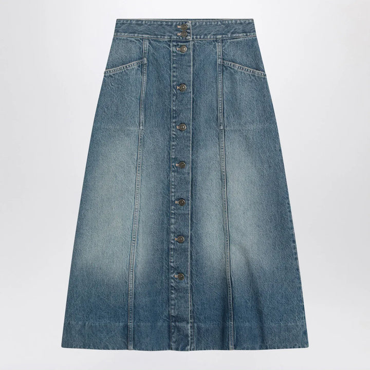 Valentino - Washed denim midi skirt Brand Skirts 38  IT