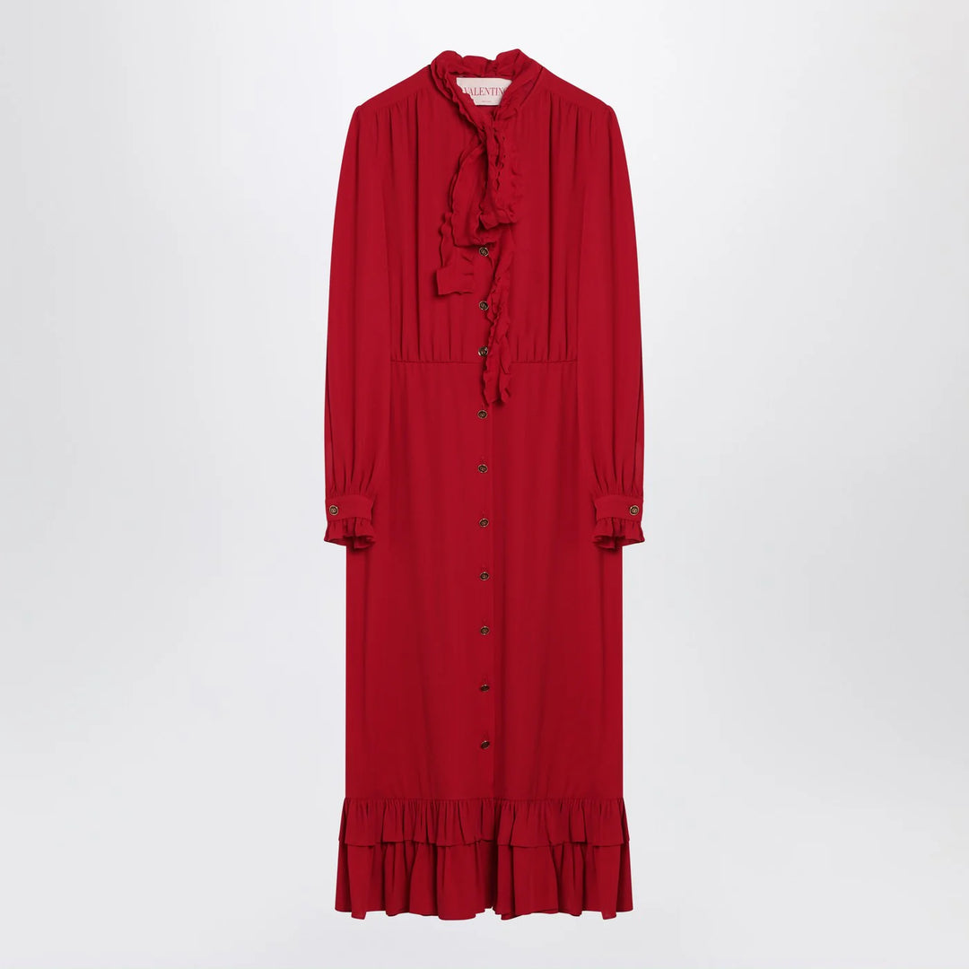 Valentino - Red dress with ruffled bow