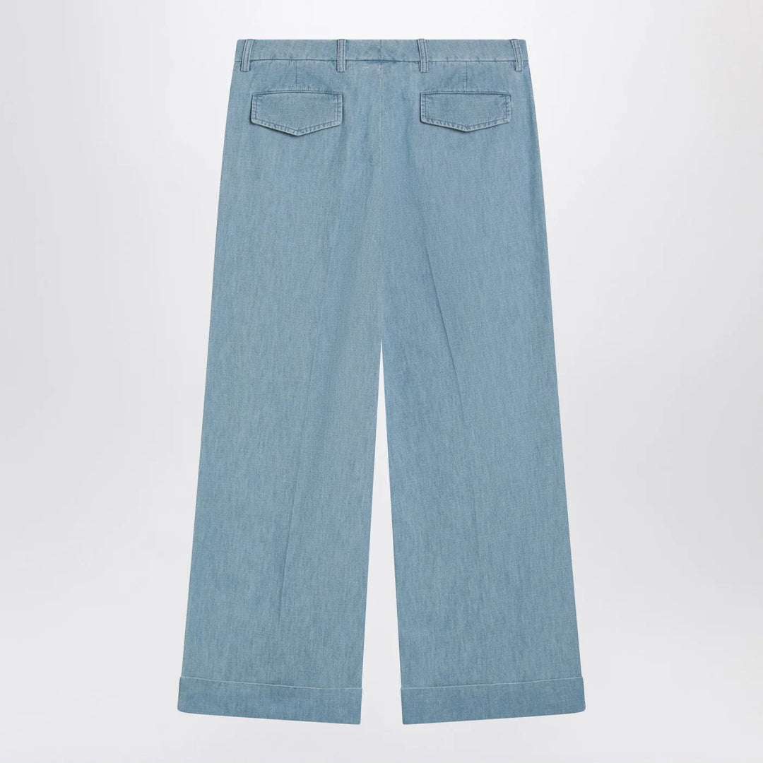 Valentino - Light blue wide jeans with cuff