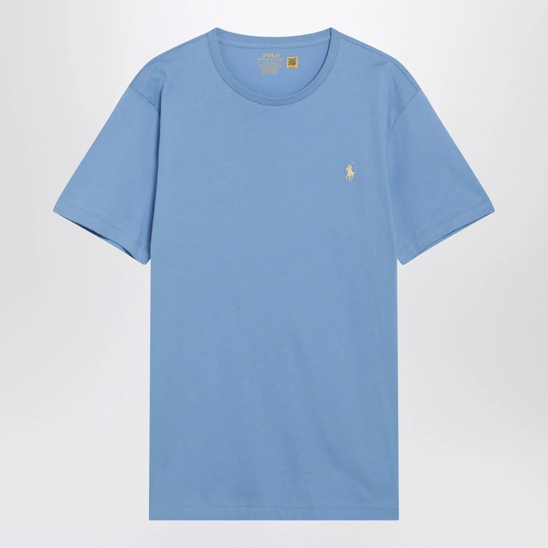 Polo Ralph Lauren - Light blue cotton Custom Slim-Fit T-shirt