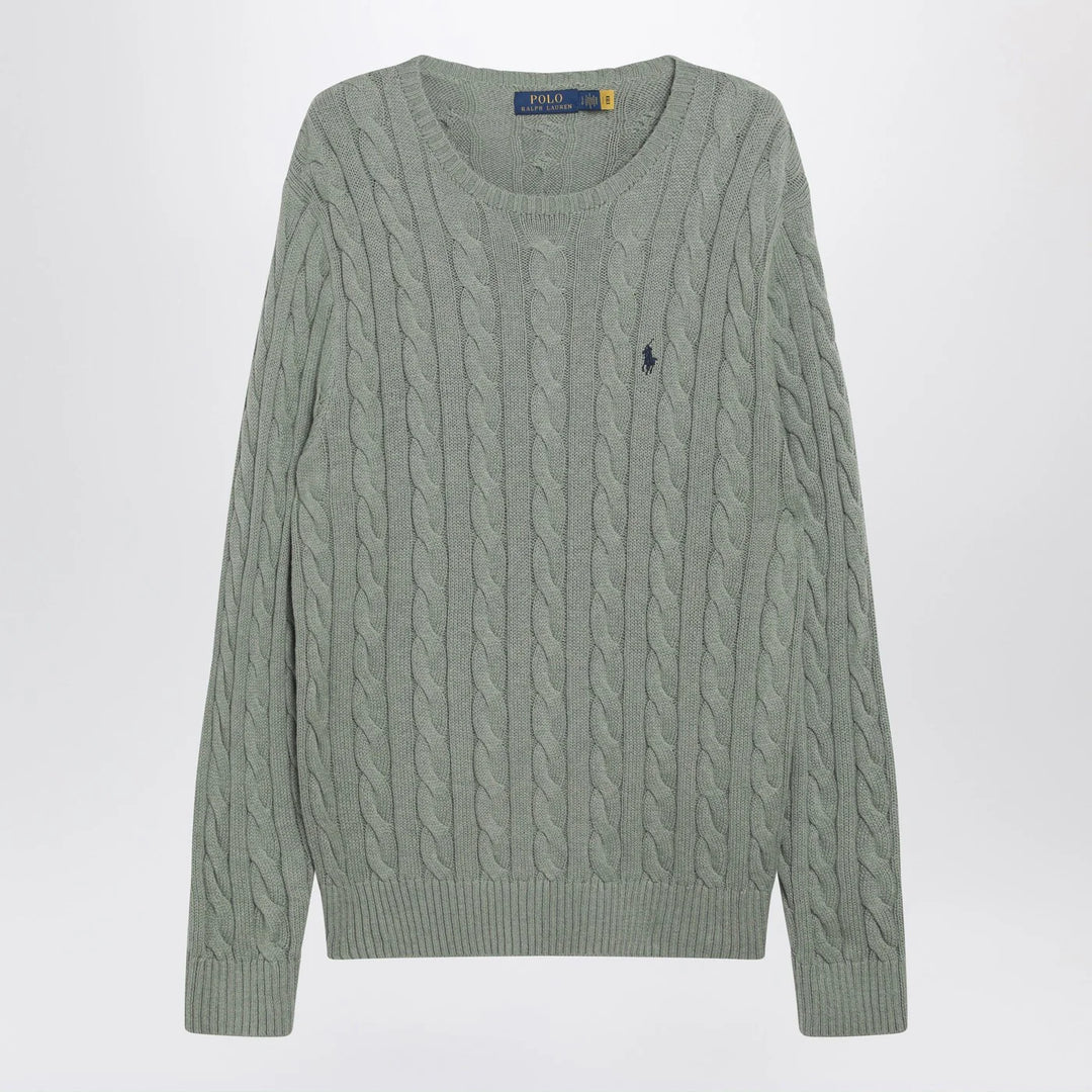 Polo Ralph Lauren - Grey-green cotton cable-knit sweater