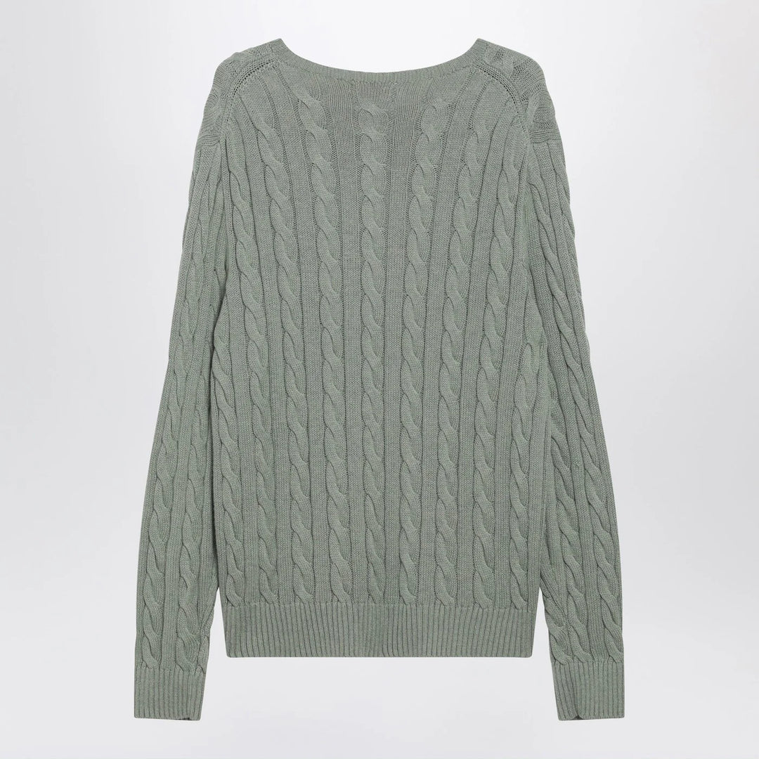 Polo Ralph Lauren - Grey-green cotton cable-knit sweater