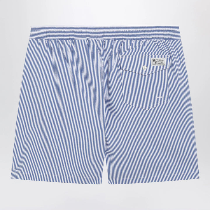 Polo Ralph Lauren - Traveler striped white/blue seersucker swim shorts