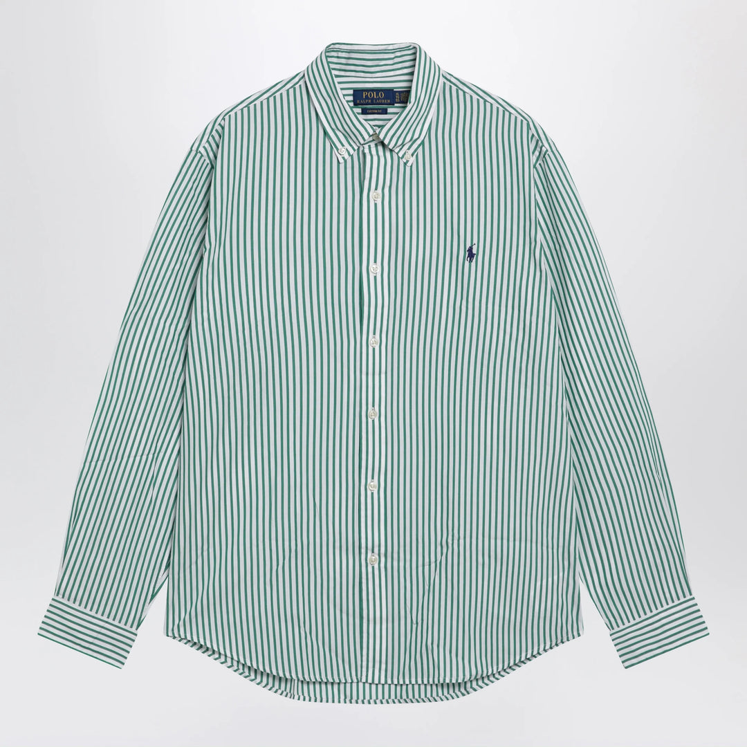 Polo Ralph Lauren - White/green striped Custom-Fit shirt