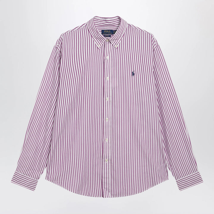 Polo Ralph Lauren - White/purple striped Custom-Fit poplin shirt