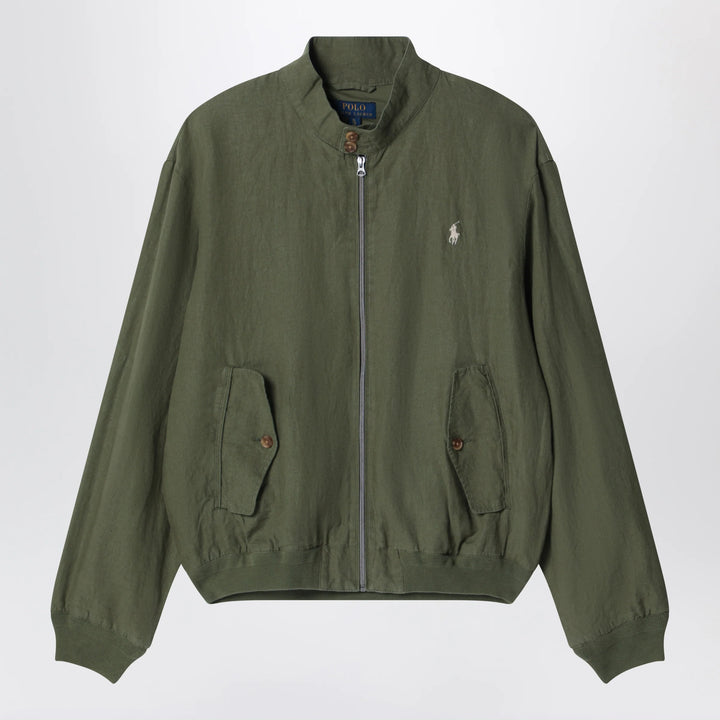 Polo Ralph Lauren - Dark green linen zip-up jacket