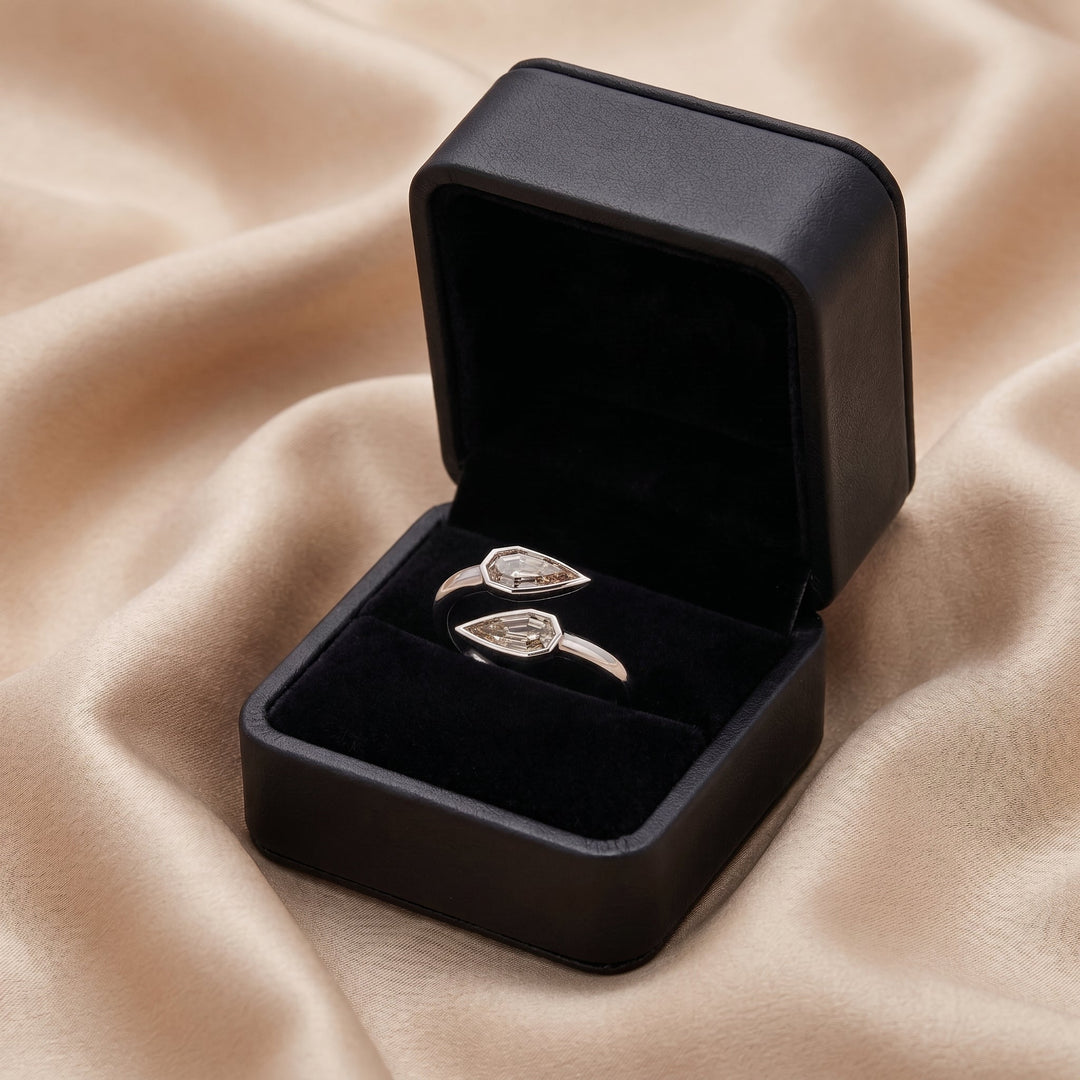 Leibish Two-stone Pear Diamond Ring