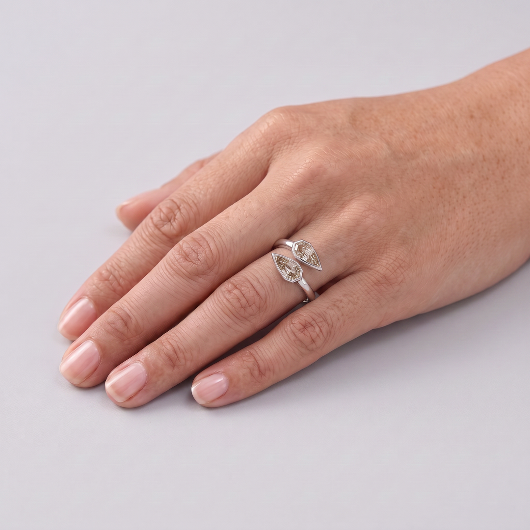 Leibish Two-stone Pear Diamond Ring