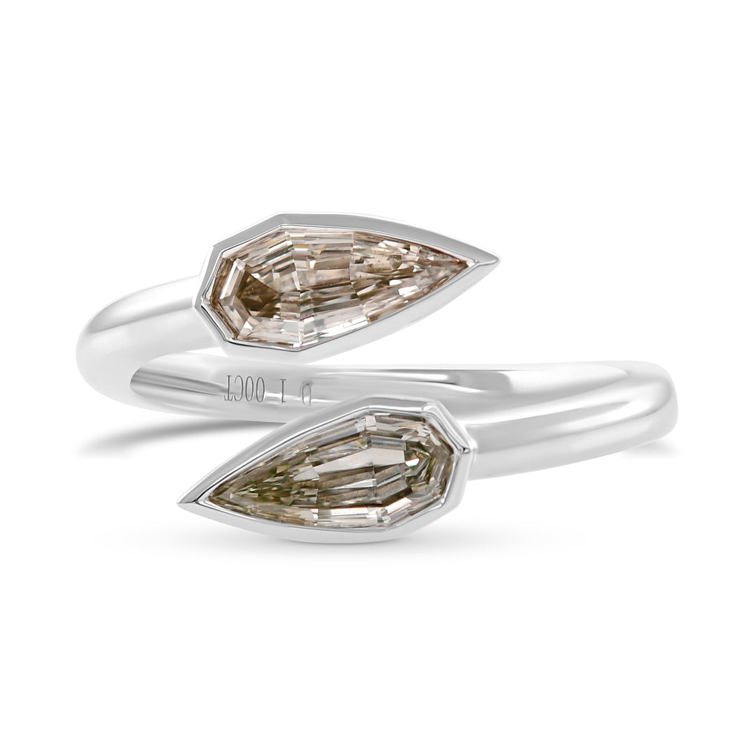 Leibish Two-stone Pear Diamond Ring