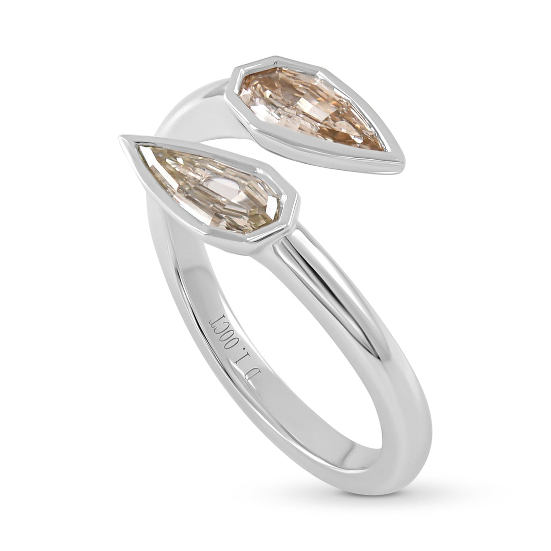 Leibish Two-stone Pear Diamond Ring