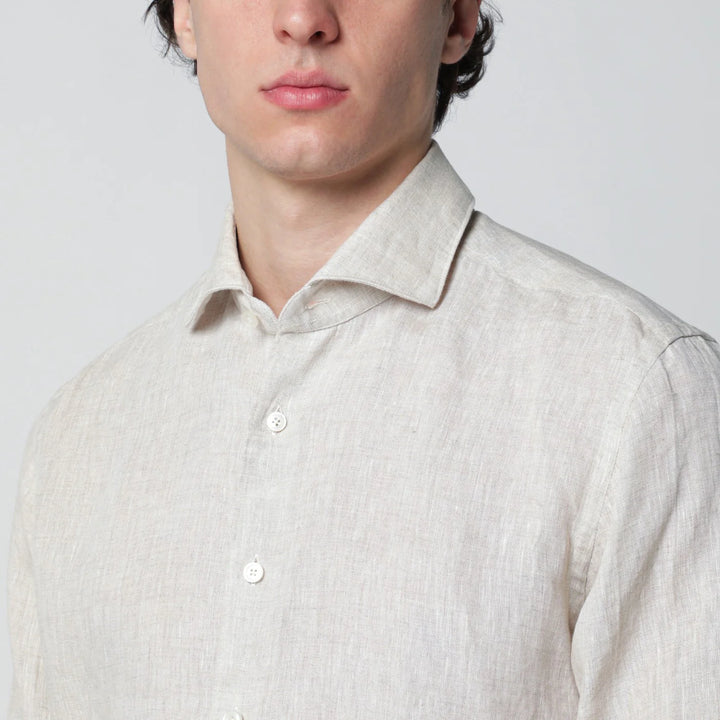 XACUS - Tailor Fit linen shirt beige