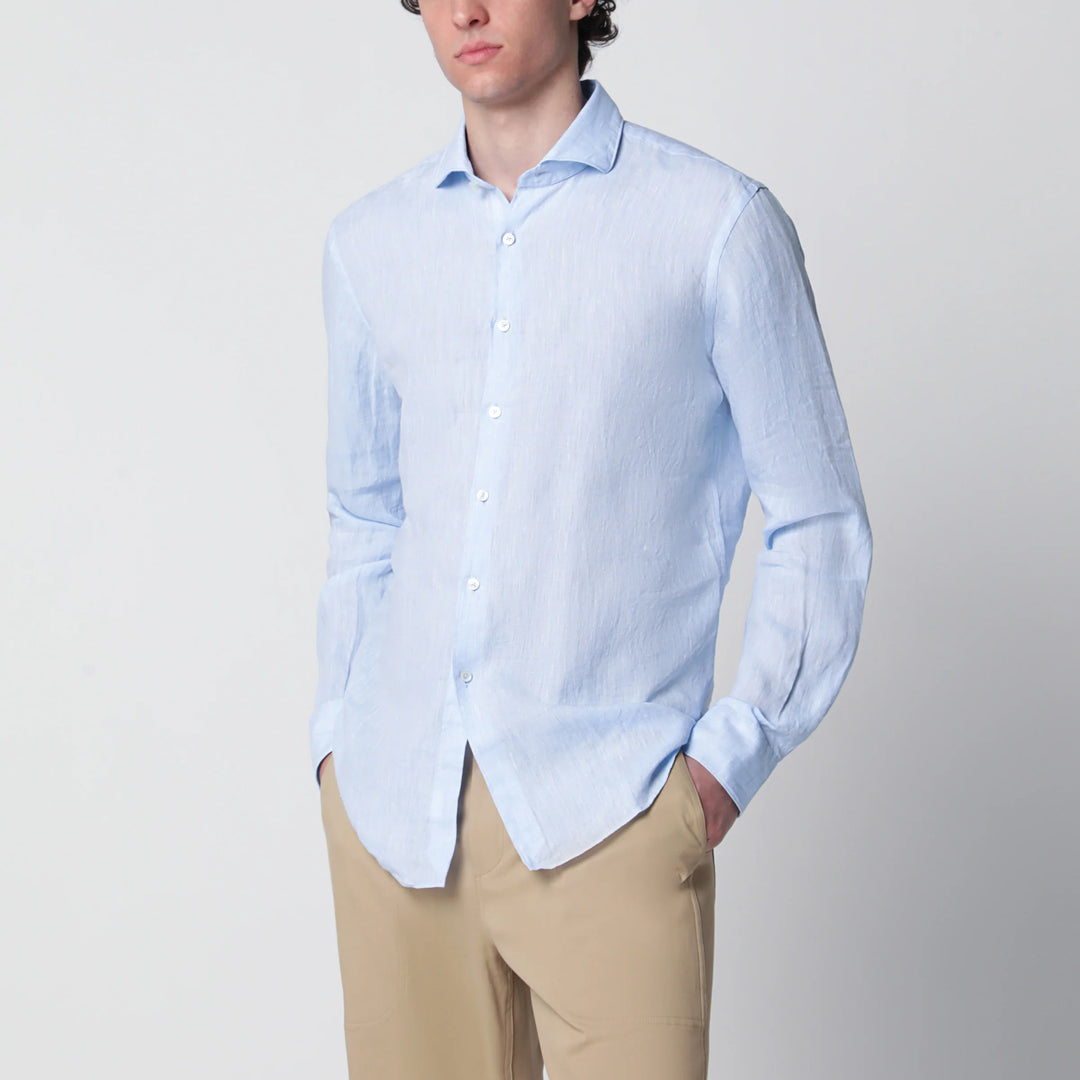 XACUS - Light blue Tailor Fit linen shirt