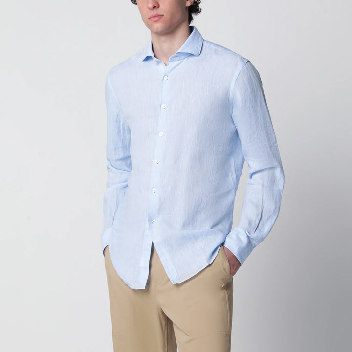 XACUS - Light blue Tailor Fit linen shirt