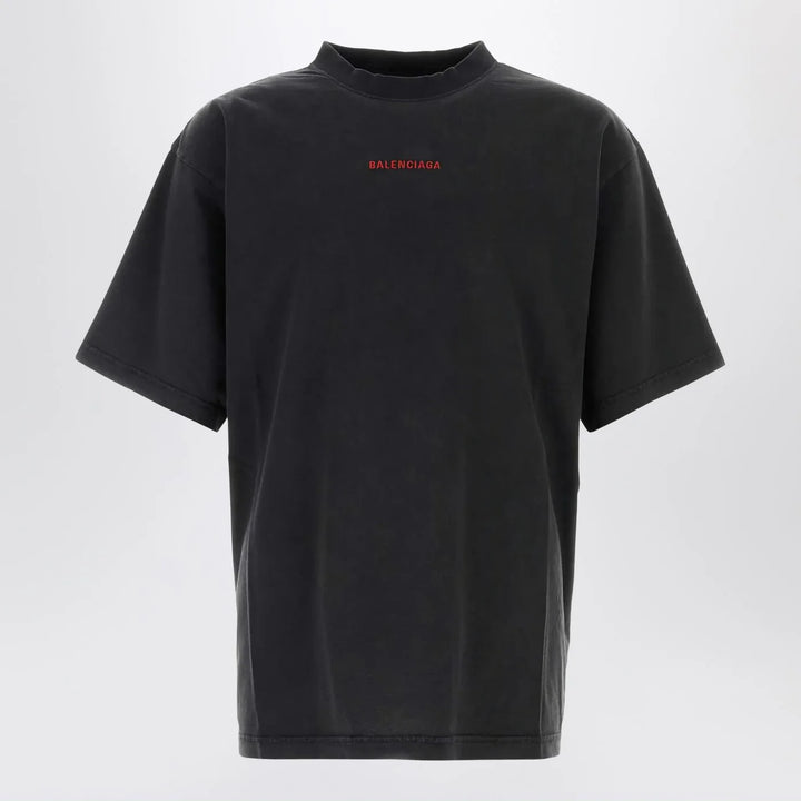 Balenciaga - Light blue medium-fit T-shirt with logo