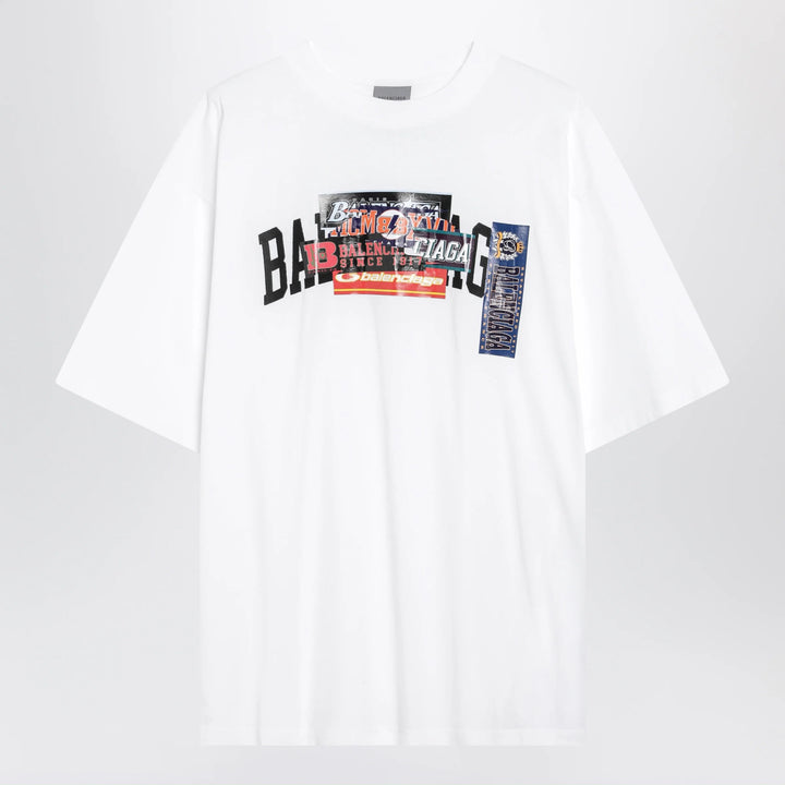 Balenciaga - Bumper Stickers medium-fit cotton T-shirt in white