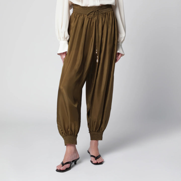 ZIMMERMANN - Olive silk habotai harem pants
