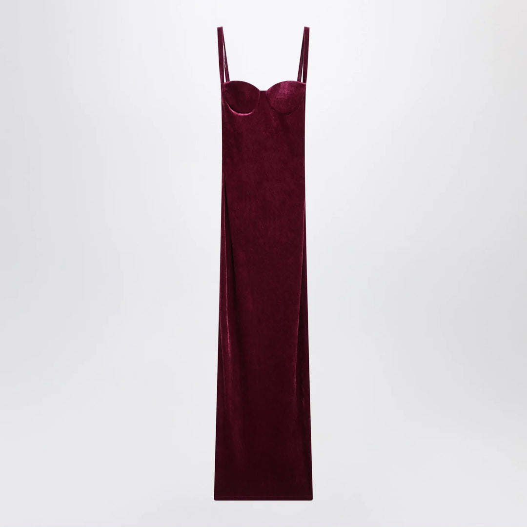 Balenciaga - Long plum-colored velvet dress