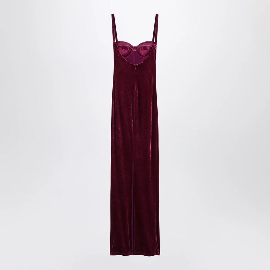 Balenciaga - Long plum-colored velvet dress