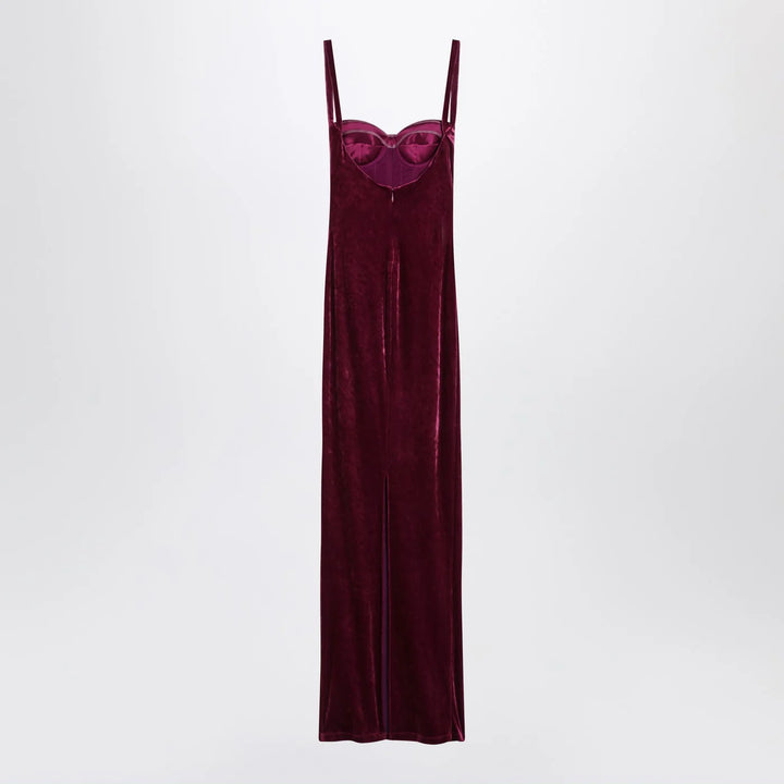 Balenciaga - Long plum-colored velvet dress