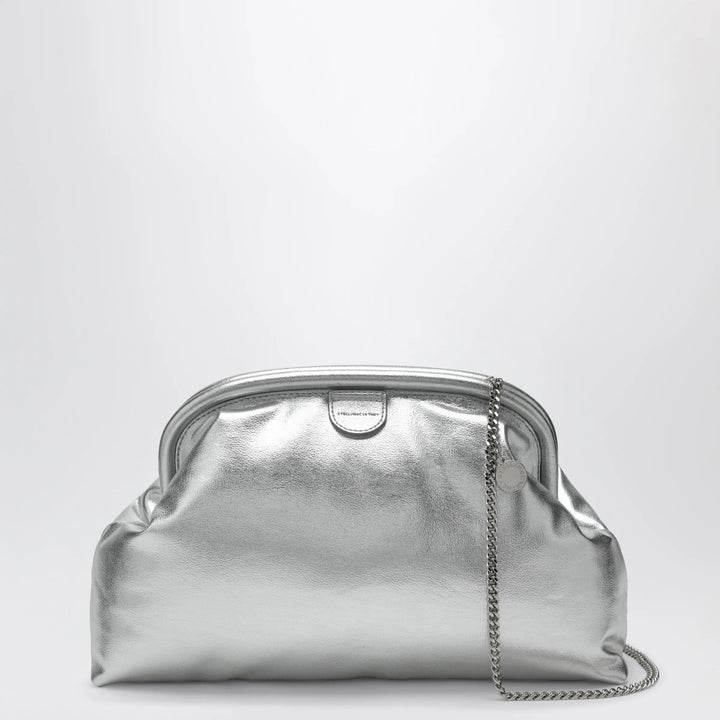 Stella McCartney - Silver metallic padded Falabella clutch