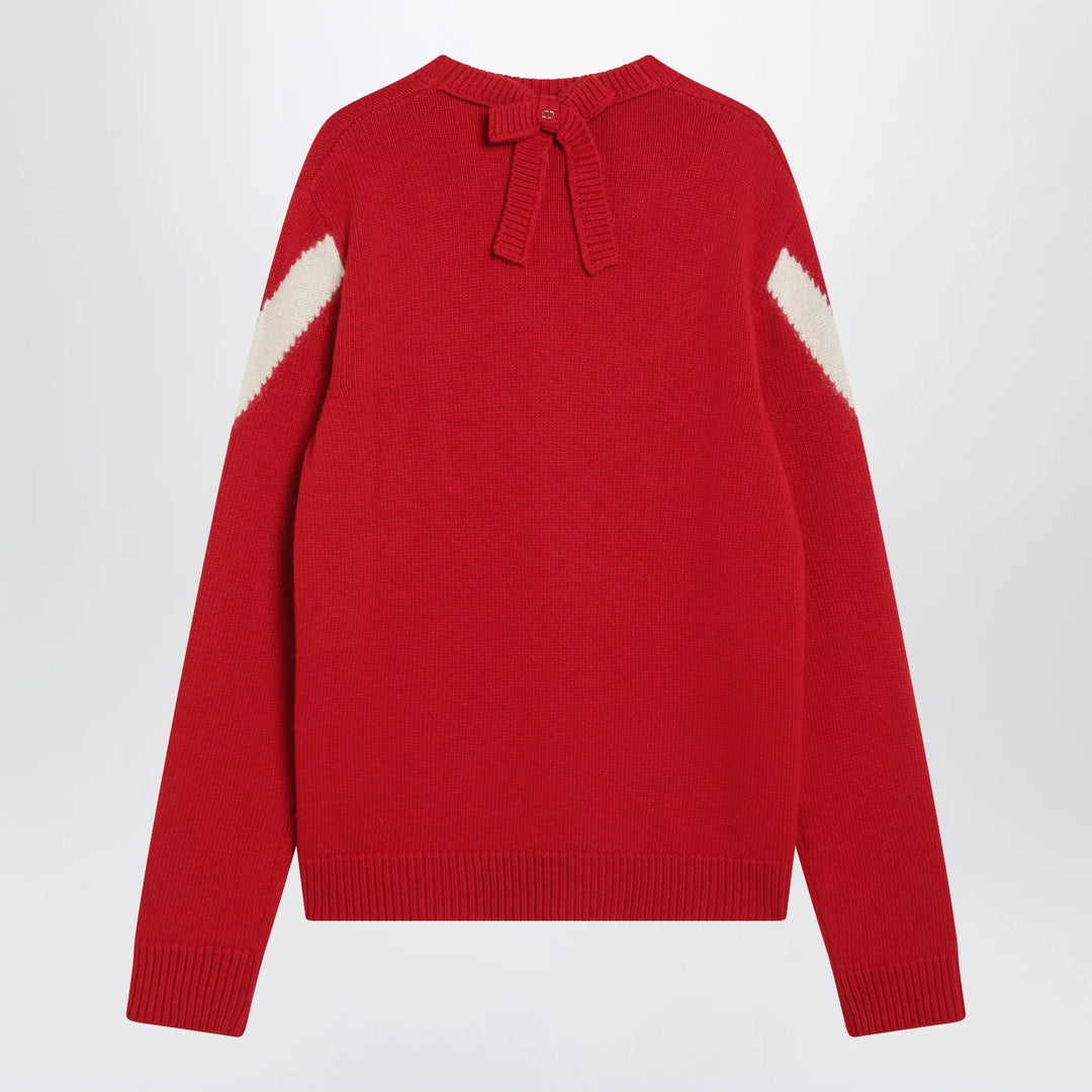 Valentino - Red sweater with Vlogo on bow