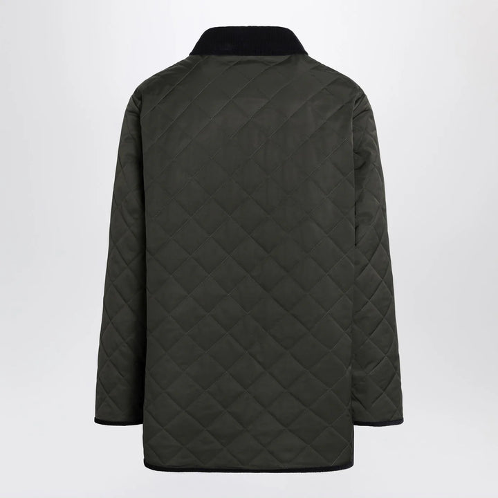 Valentino - Olive green quilted jacket with VLogo patch