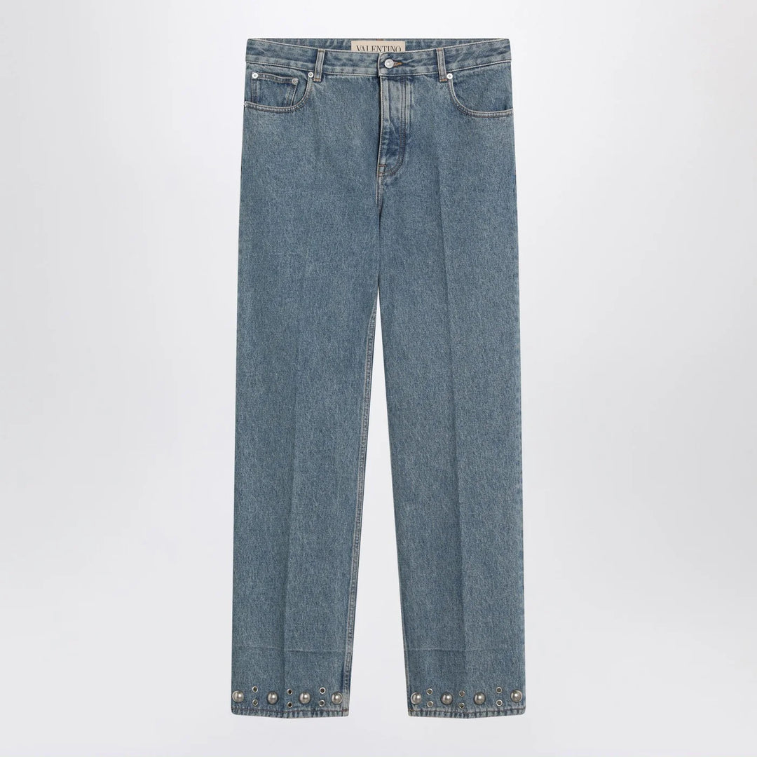 Valentino - Medium blue jeans with cabochons