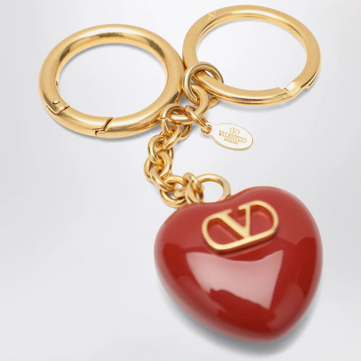 Valentino Garavani - Bag charm keyring Coeur Royal in red