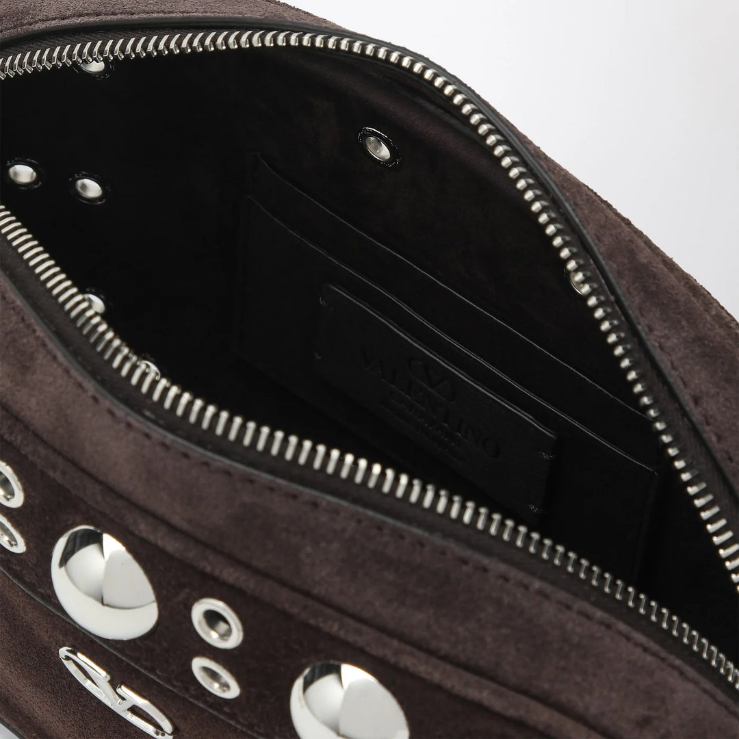 Valentino Garavani - Nellcôte bag brown in suede with studs and rivets