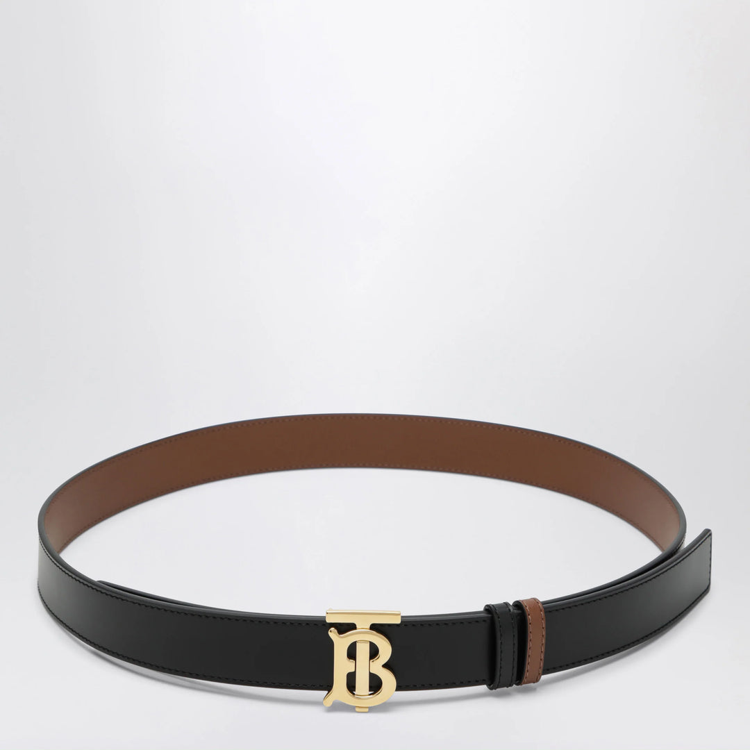 Burberry - Reversible TB leather belt in black and tan