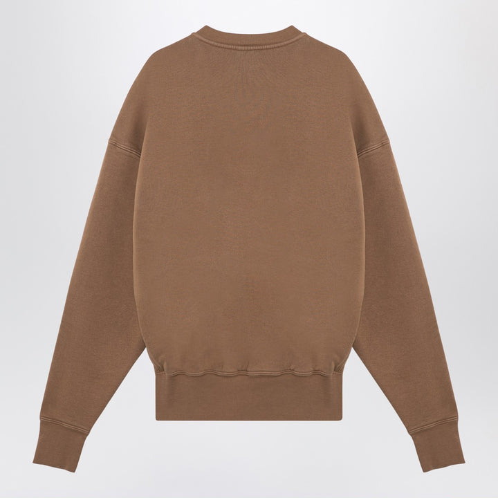 Saint Laurent Caramel coloured plush cotton sweatshirt