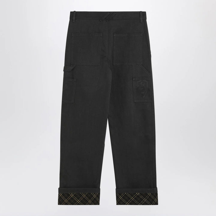 Burberry - Black trousers with Check pattern lapels