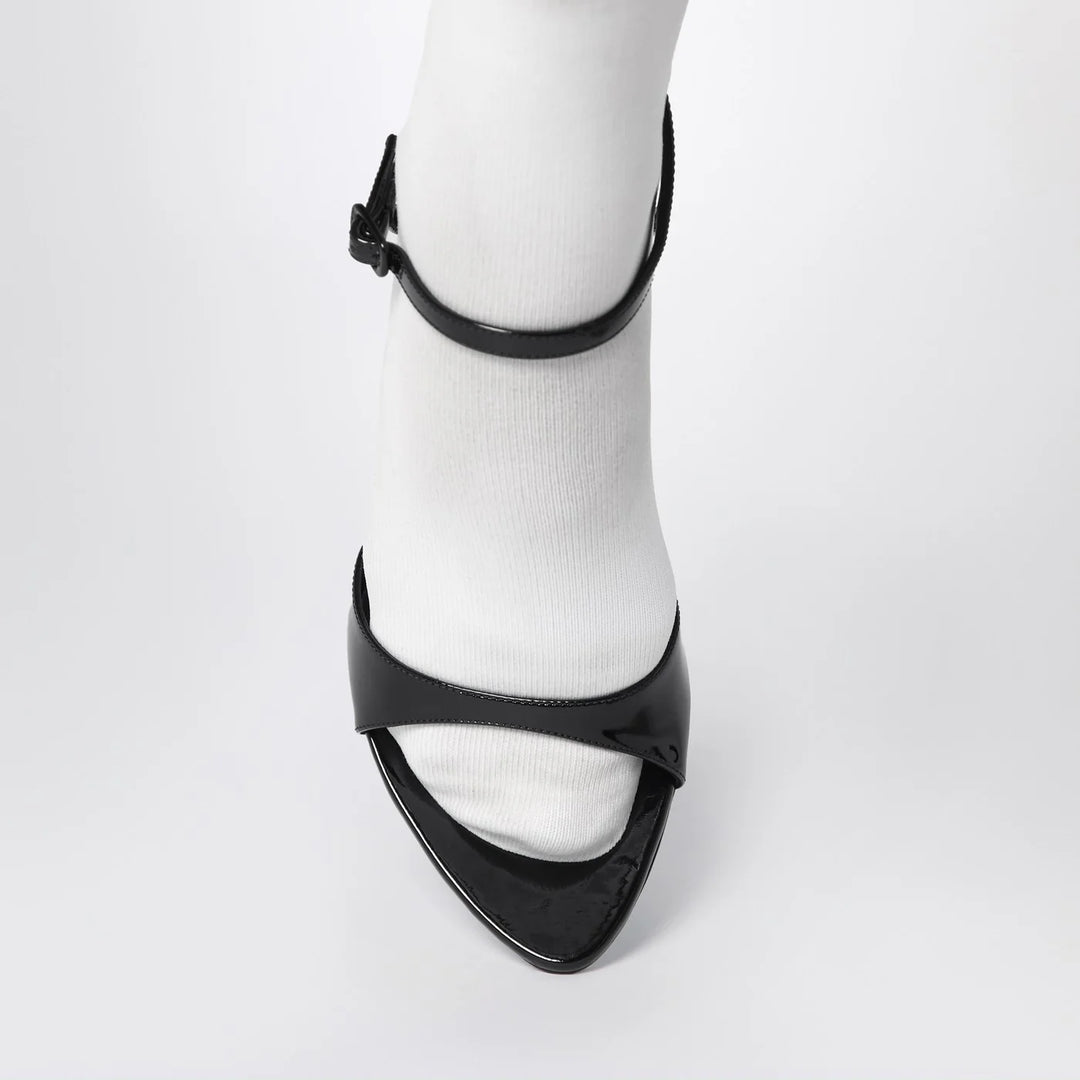 Balenciaga - Avenue Sock black sandal in patent leather and mesh