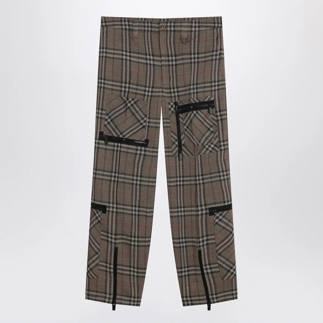 Burberry - Cargo pants check pattern in silk blend