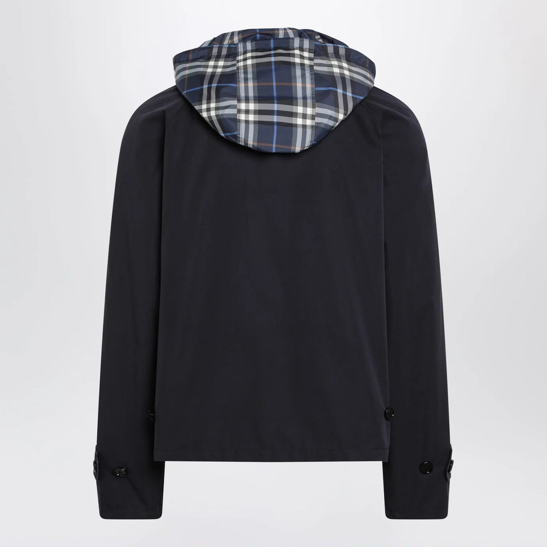 Burberry - Blue reversible cotton jacket with Check pattern