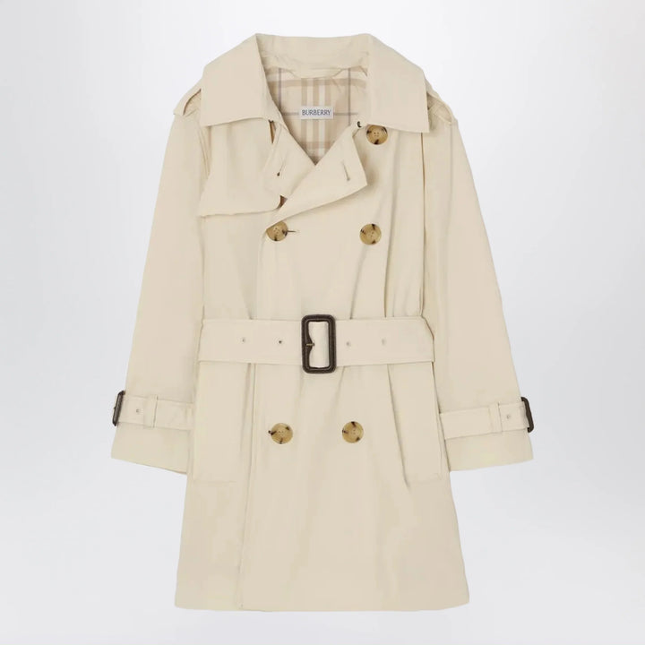 Burberry - Stretch nylon trench coat in dove beige