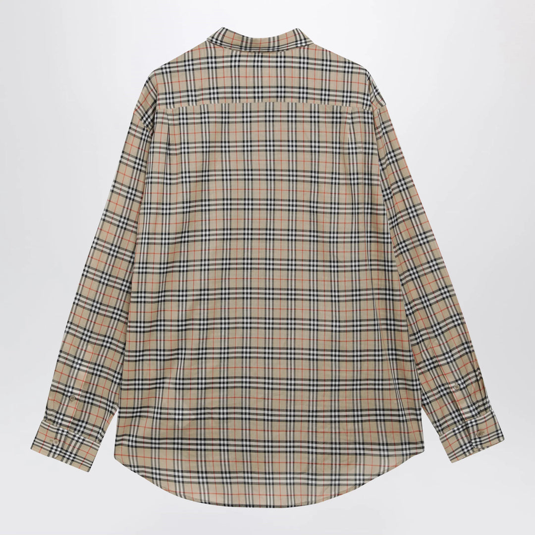 Burberry - Beige Check Cotton Shirt