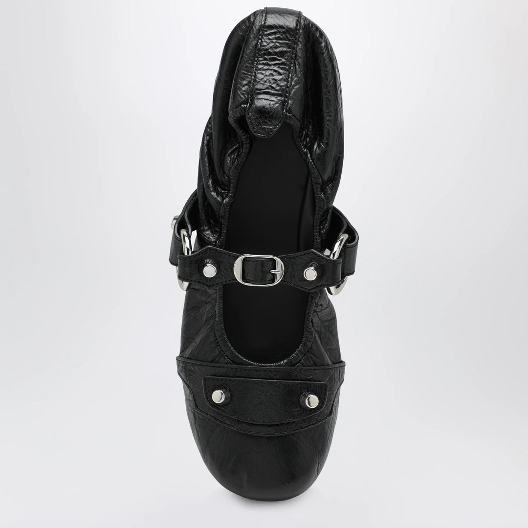 City black ballet flats in Arena lambskin leather