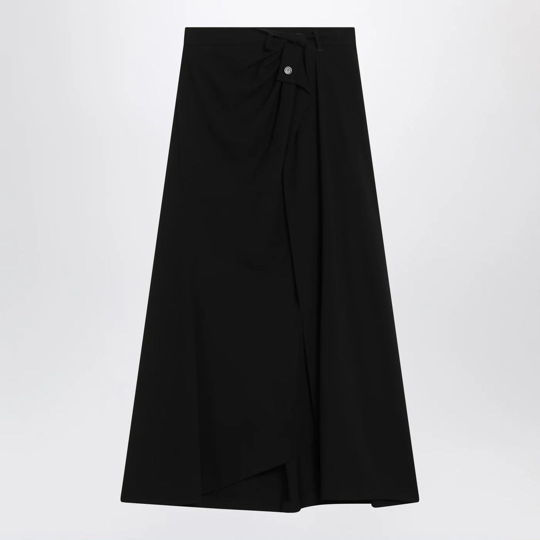 Balenciaga - Draped black skirt in crêpe