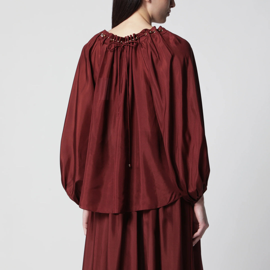 ZIMMERMANN - Aster ruched blouse in Merlot