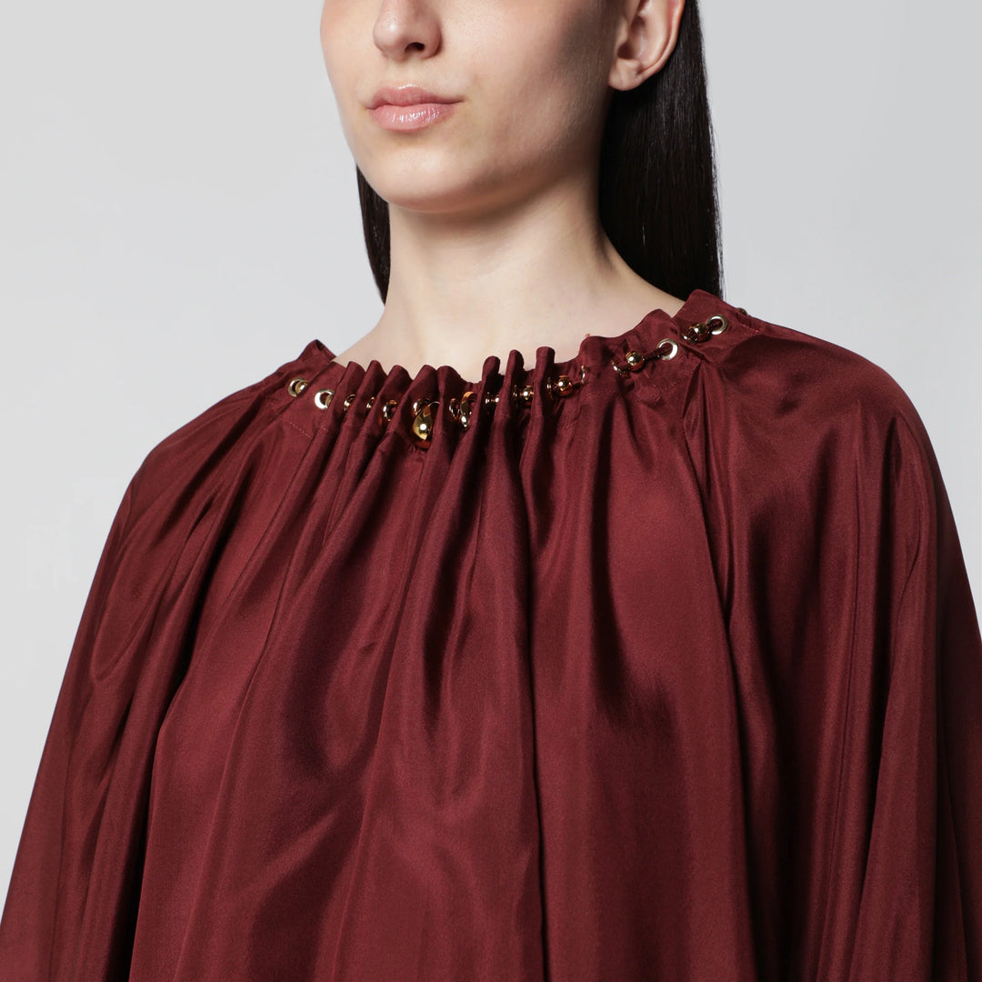 ZIMMERMANN - Aster ruched blouse in Merlot