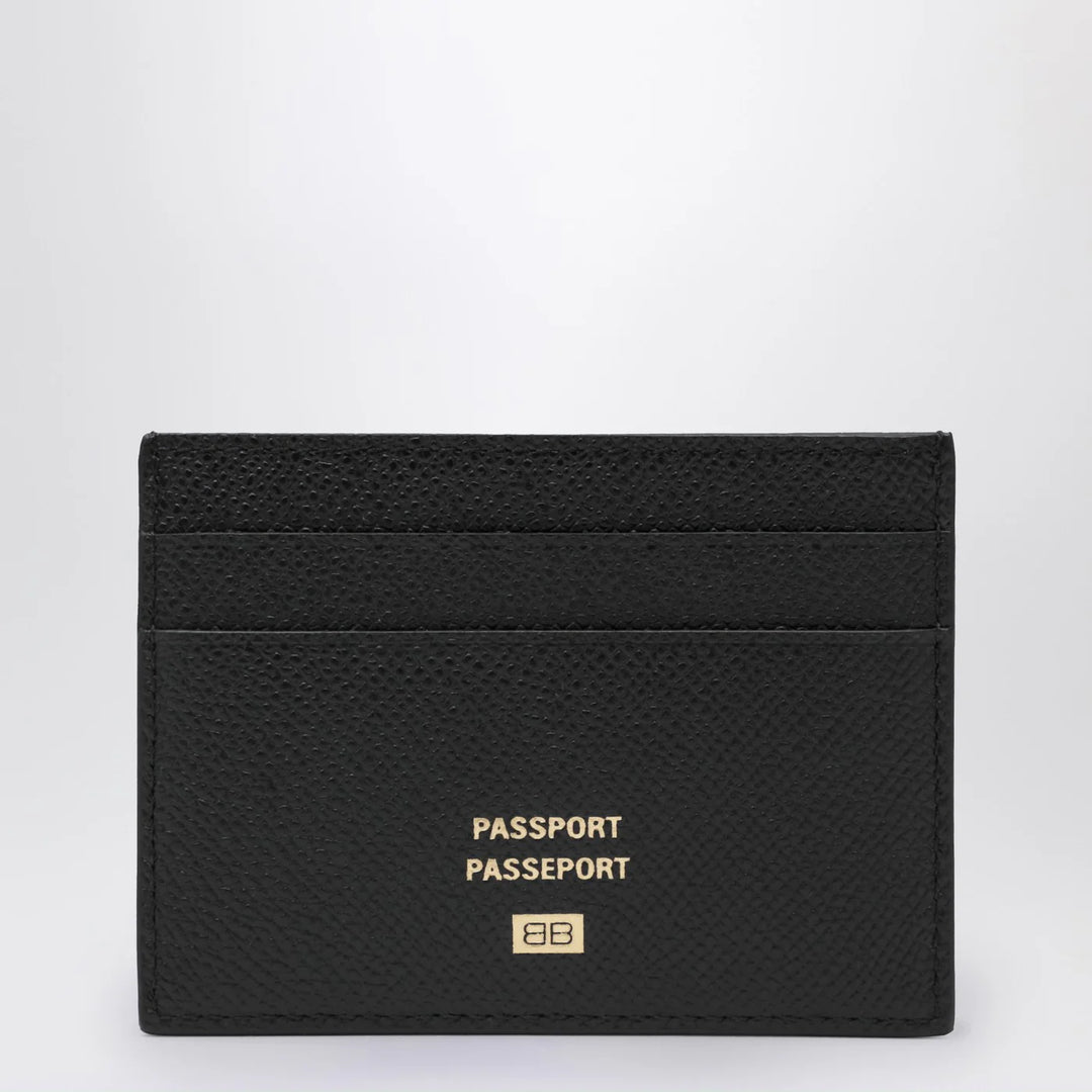 Balenciaga - Black leather passport holder