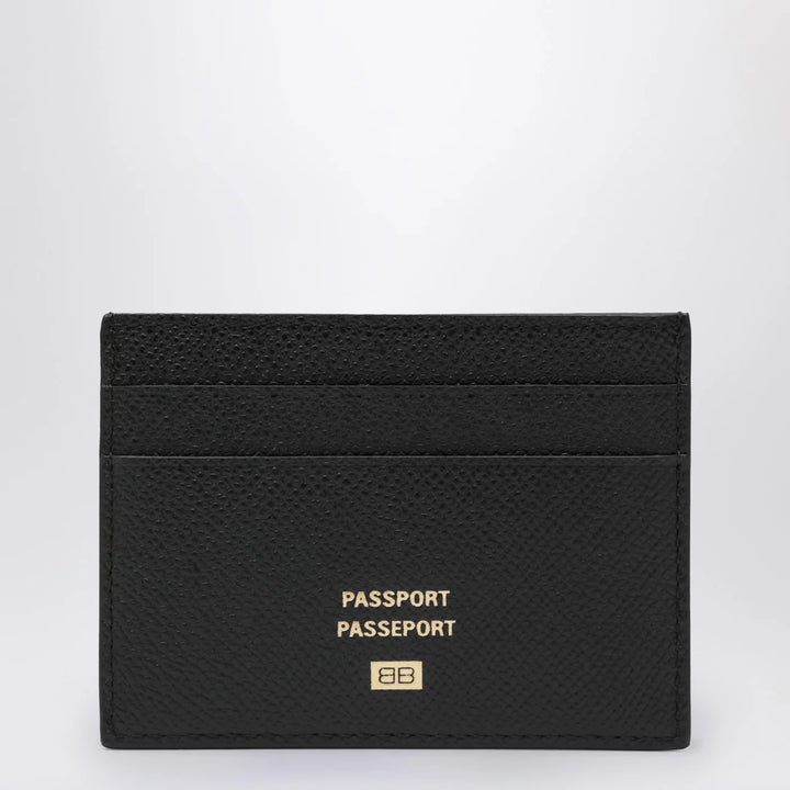 Balenciaga - Black leather passport holder