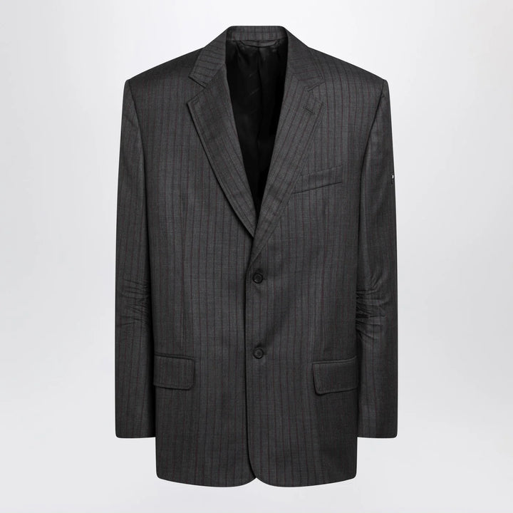 Balenciaga - Grey pinstripe wool single-breasted jacket